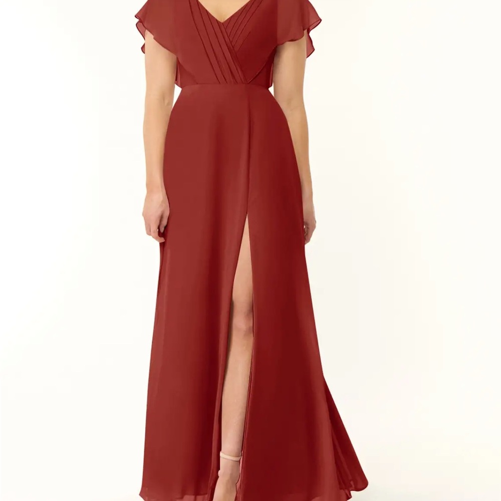 Azazie terracotta bridesmaid dress